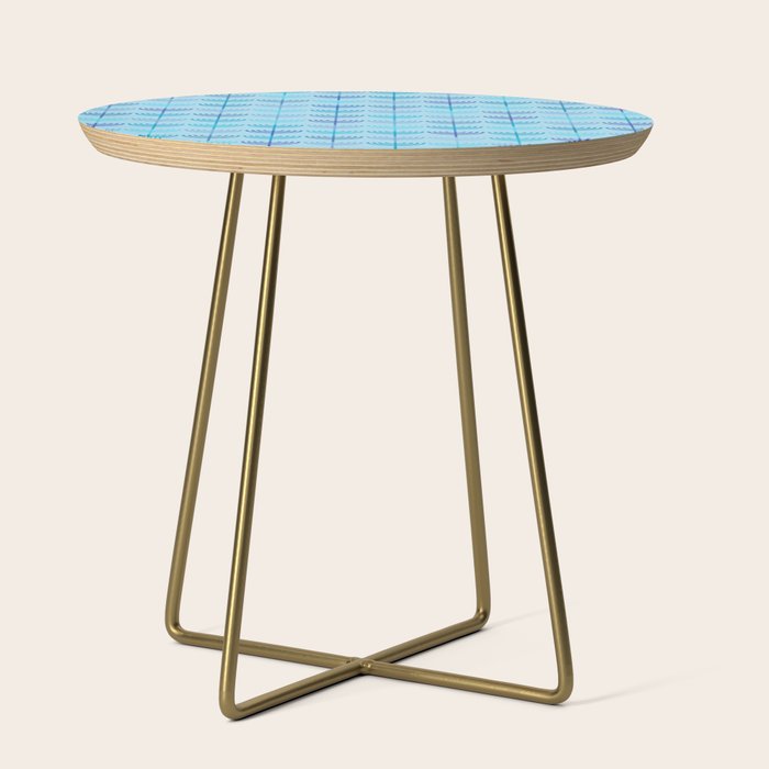 Hanukkah Chanukah Menorah Chanukkiah Pattern in Blue and Turquoise  Side Table Gallery Image 1