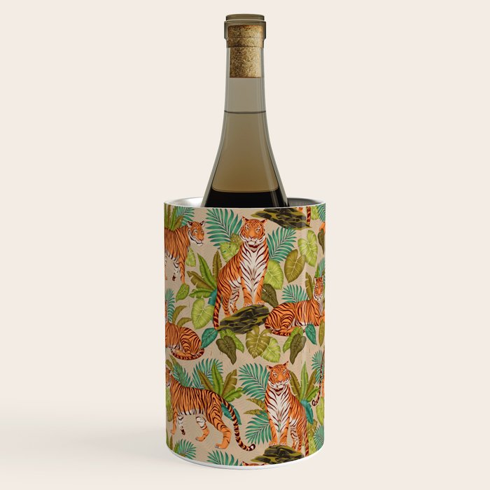 Jungle Tigers In Sand Brown Wine Chiller Gallery Image 2