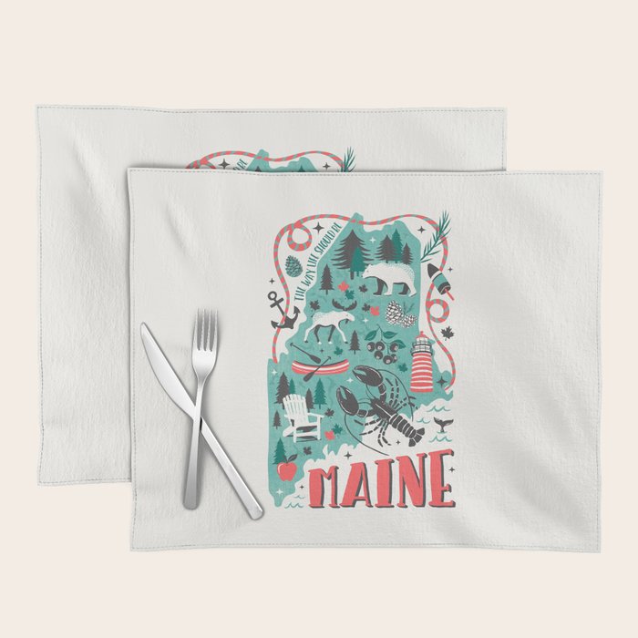 Maine Map Placemat Gallery Image 1