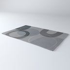Mid Century Shapes And Outline Grey Teal Rug Gallery Image 3