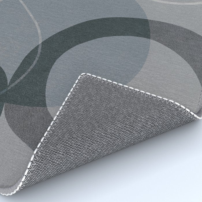 Mid Century Shapes And Outline Grey Teal Rug Gallery Image 4