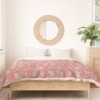 Holiday christmas tree over pink watermelon pattern Duvet Cover Gallery Image 3