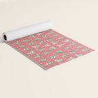Holiday christmas tree over pink watermelon pattern Yoga Mat Gallery Image 2