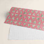 Holiday christmas tree over pink watermelon pattern Wrapping Paper Gallery Image 2