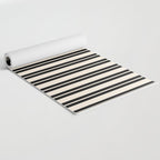 Classic Double Stripe Pattern in Black and Almond Cream Yoga Mat Gallery Image 2