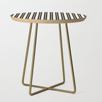 Classic Double Stripe Pattern in Black and Almond Cream Side Table Gallery Image 1