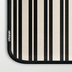 Classic Double Stripe Pattern in Black and Almond Cream Laptop Sleeve Gallery Image 3