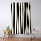 Classic Double Stripe Pattern in Black and Almond Cream Window Curtain Gallery Image 5