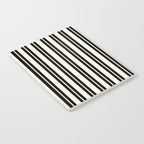 Classic Double Stripe Pattern in Black and Almond Cream Notebook Gallery Image 2