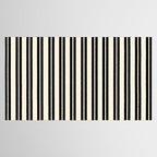 Classic Double Stripe Pattern in Black and Almond Cream Tablecloth Gallery Image 2