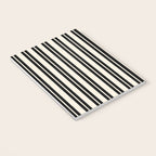 Classic Double Stripe Pattern in Black and Almond Cream Notebook Gallery Image 3