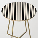 Classic Double Stripe Pattern in Black and Almond Cream Side Table Gallery Image 2