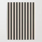 Classic Double Stripe Pattern in Black and Almond Cream Poster Gallery Image 4