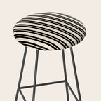 Classic Double Stripe Pattern in Black and Almond Cream Stool Gallery Image 2