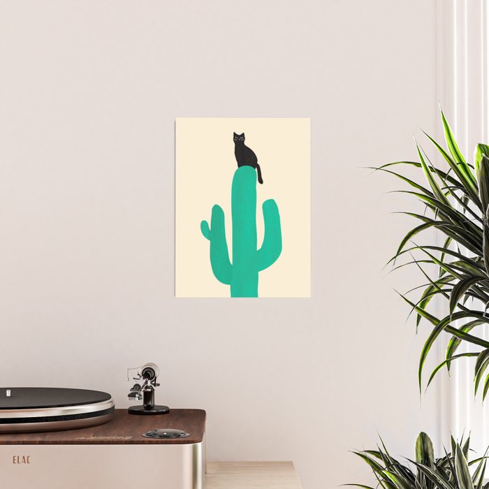 Cat on cactus Poster Gallery Image 2
