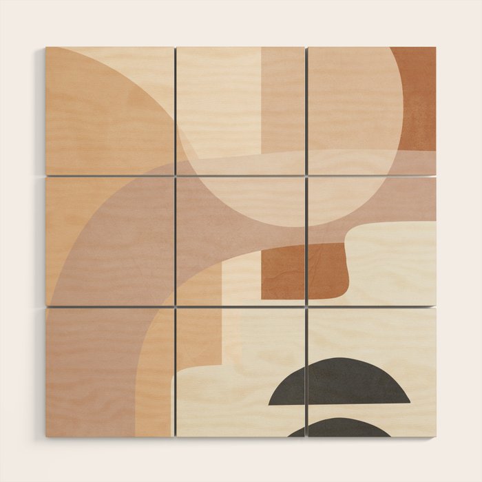 Abstract Minimal Shapes 8 Wood Wall Art Gallery Image 1