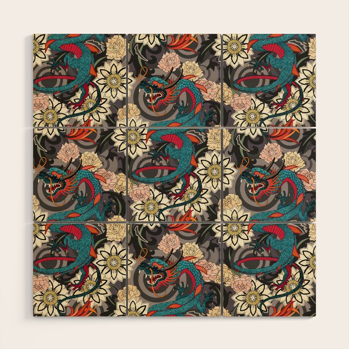 dragon tattoo dark Wood Wall Art Gallery Image 1