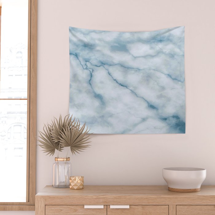 Light blue marble texture Wall Tapestry Gallery Image 2