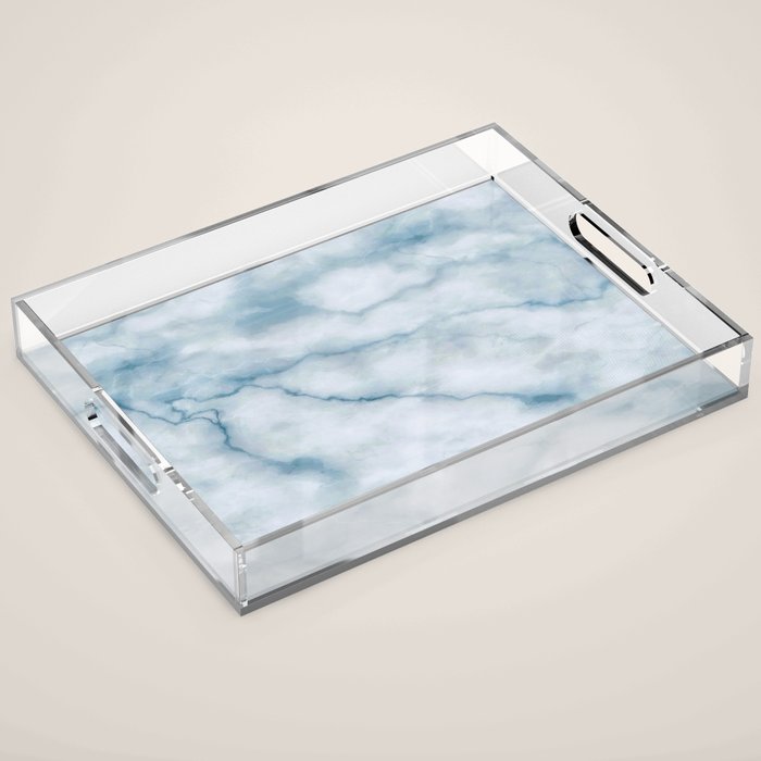 Light blue marble texture Acrylic Tray Gallery Image 1