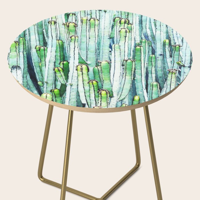 Lost Cactus, Watercolor Nature Painting, Botanical Neutral Illustration Minimal Drawing Jungle Side Table Gallery Image 2