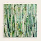 Lost Cactus, Watercolor Nature Painting, Botanical Neutral Illustration Minimal Drawing Jungle Wood Wall Art Gallery Image 1