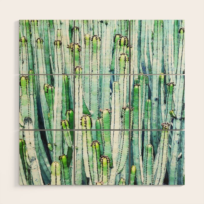 Lost Cactus, Watercolor Nature Painting, Botanical Neutral Illustration Minimal Drawing Jungle Wood Wall Art Gallery Image 1