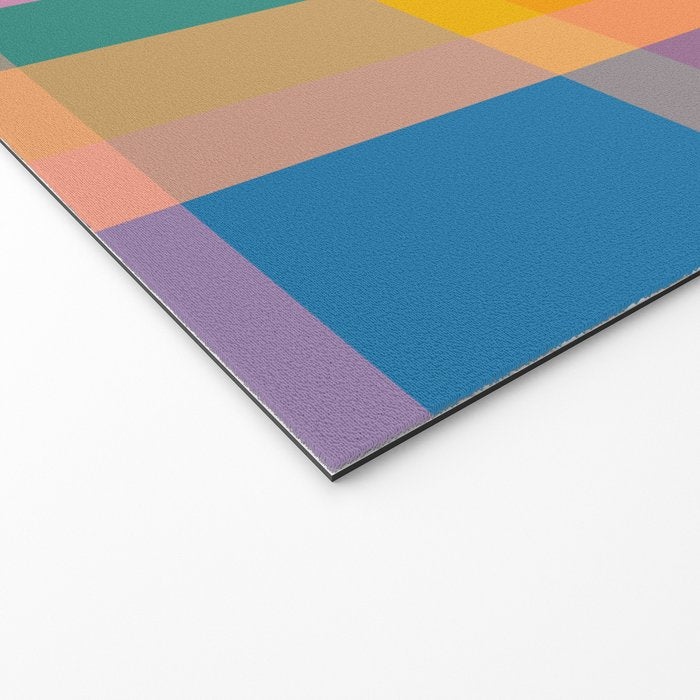 Rainbow Pop Colorful Checked Plaid Pattern Welcome Mat Gallery Image 2