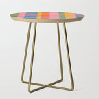 Rainbow Pop Colorful Checked Plaid Pattern Side Table Gallery Image 1