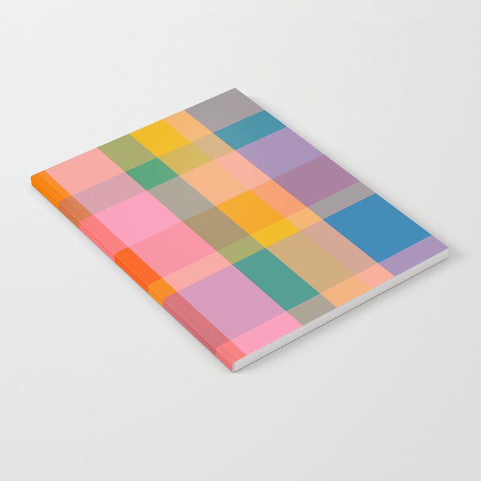 Rainbow Pop Colorful Checked Plaid Pattern Notebook Gallery Image 2