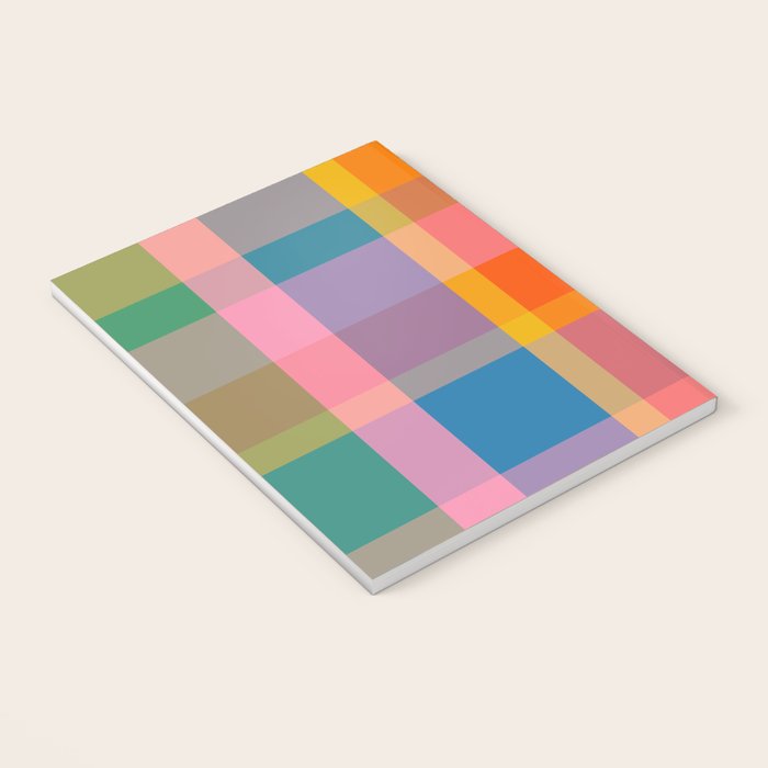 Rainbow Pop Colorful Checked Plaid Pattern Notebook Gallery Image 3