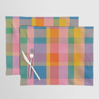 Rainbow Pop Colorful Checked Plaid Pattern Placemat Gallery Image 1