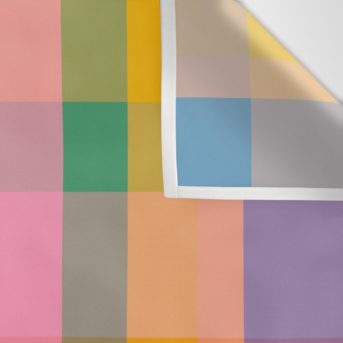 Rainbow Pop Colorful Checked Plaid Pattern Wall Tapestry Gallery Image 3