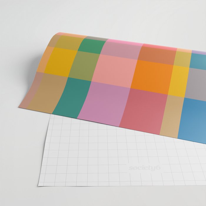 Rainbow Pop Colorful Checked Plaid Pattern Wrapping Paper Gallery Image 2