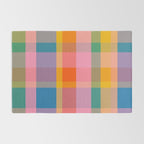 Rainbow Pop Colorful Checked Plaid Pattern Rug Gallery Image 2