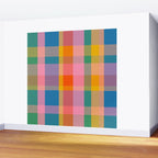 Rainbow Pop Colorful Checked Plaid Pattern Wall Mural Gallery Image 2