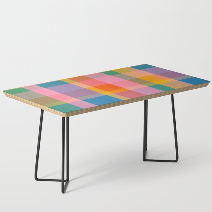 Rainbow Pop Colorful Checked Plaid Pattern Coffee Table Gallery Image 1
