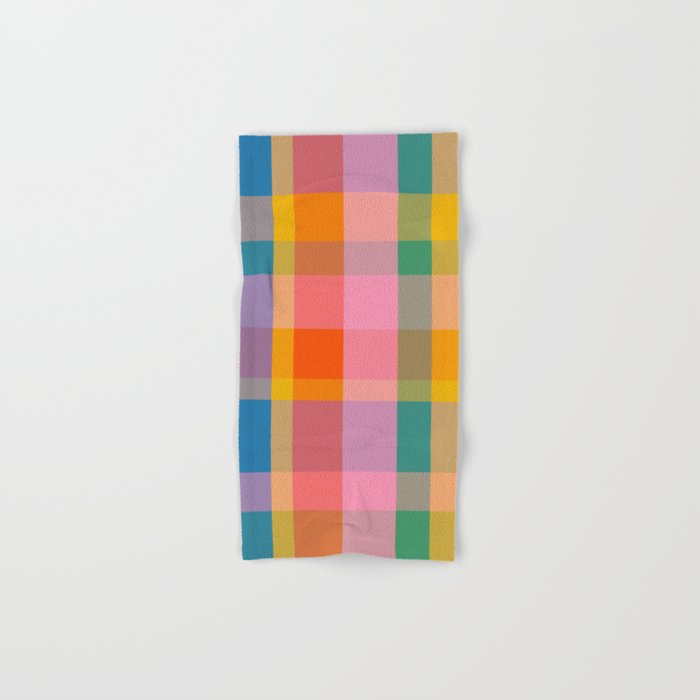 Rainbow Pop Colorful Checked Plaid Pattern Bath Towel Gallery Image 1