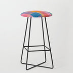 Rainbow Pop Colorful Checked Plaid Pattern Stool Gallery Image 1