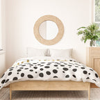 Get Naked Sign, Funny Bathroom Art, Black, White and Gold Duvet Cover Gallery Image 3