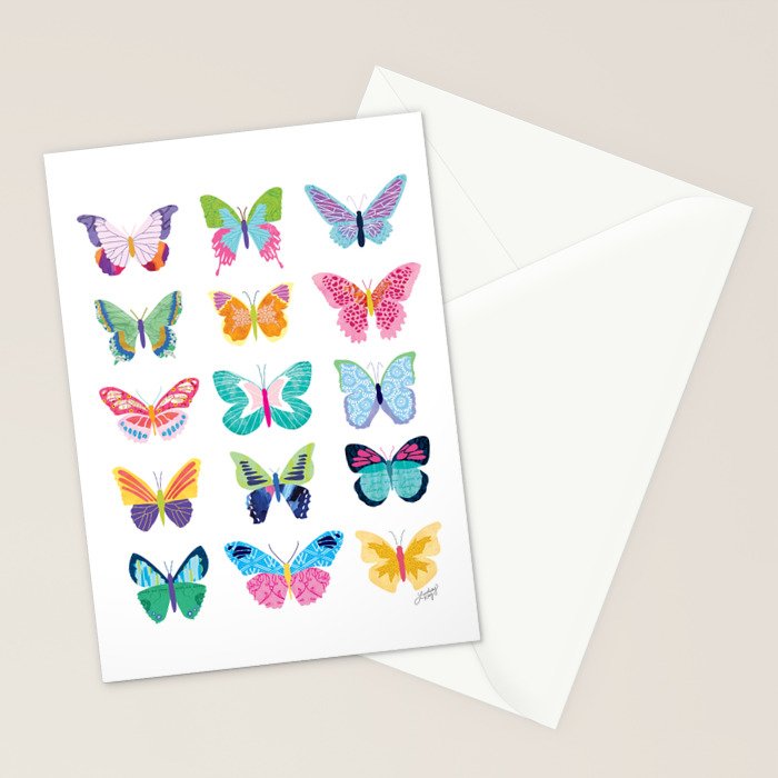 Colorful Butterflies  Stationery Card Gallery Image 2