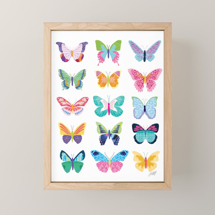 Colorful Butterflies  Mini Art Print Gallery Image 1