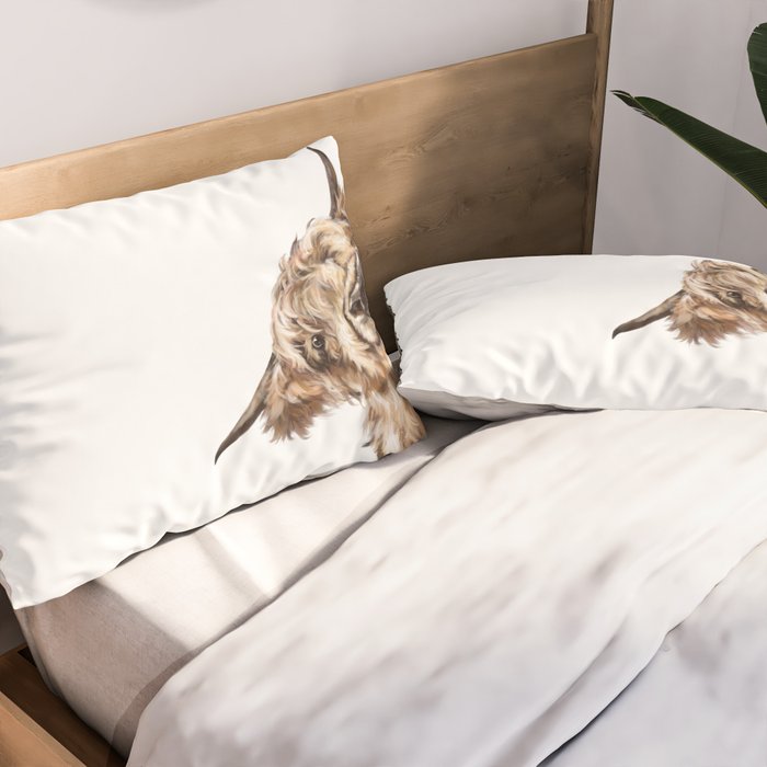 Sneaky Highland Cow Pillow Sham Gallery Image 2