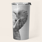 Baby Elephant - Black & White Travel Mug Gallery Image 2