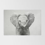 Baby Elephant - Black & White Rug Gallery Image 2