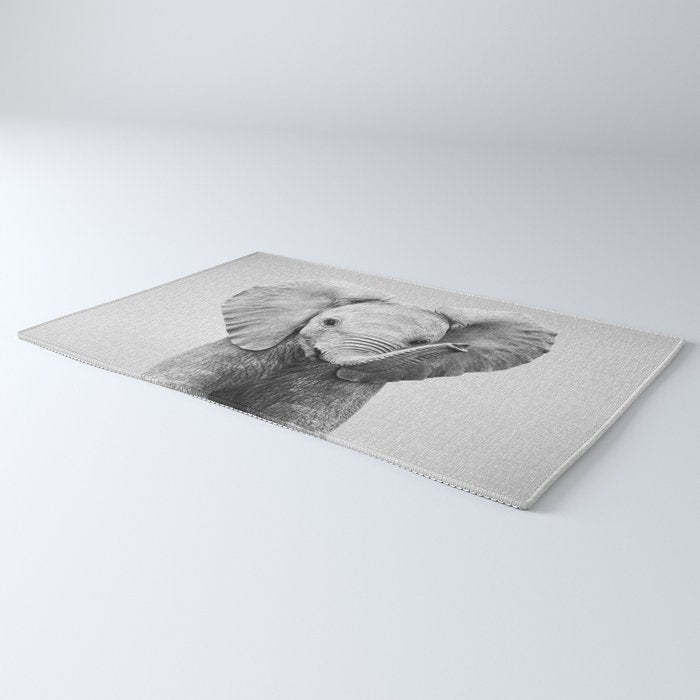 Baby Elephant - Black & White Rug Gallery Image 3