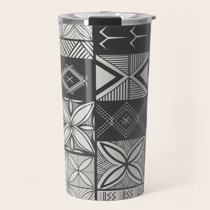 UrbanNesian Grey Maluelue Siapo and Tatau Travel Mug Gallery Image 1