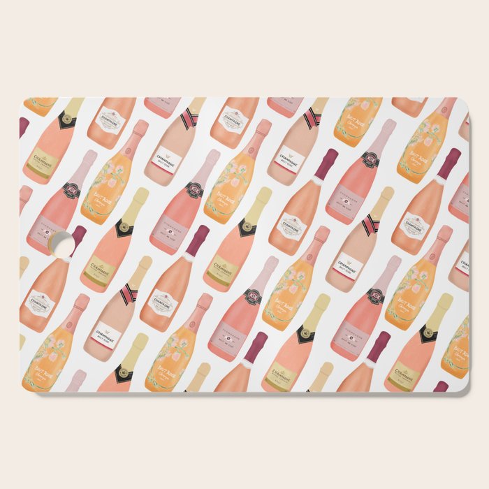 Rose Champagne Bottles Cutting Board Gallery Image 1