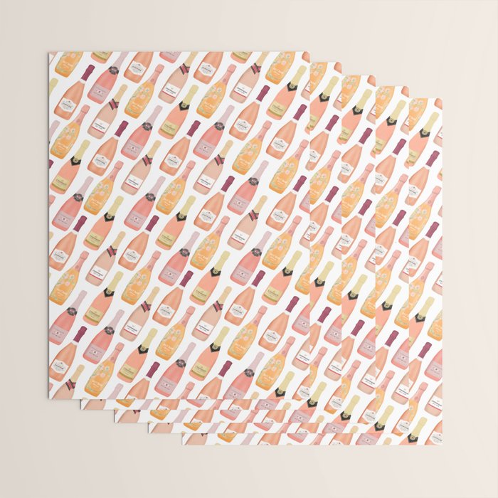 Rose Champagne Bottles Wrapping Paper Gallery Image 3