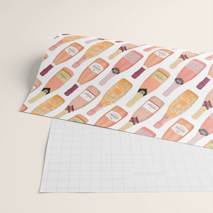 Rose Champagne Bottles Wrapping Paper Gallery Image 2