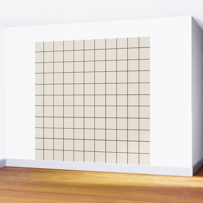 Grid (Cream/Chocolate) Wall Mural Gallery Image 2